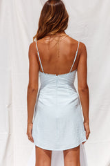 Babygirl Structured Bust Circle Lace Trim Dress Baby Blue