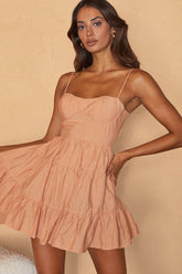 Galilea Tied Back Mini Dress Tangerine