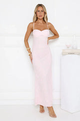 Love Bitten Lace Maxi Dress Pink