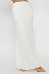 Chat Me Up Embellished Maxi Skirt White