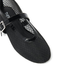 THERAPY Addie Ballet Flat Crinkle Patent Black