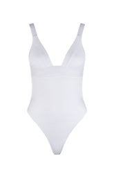 VDM The Label Olivia White Rib One-Piece Swimsuit