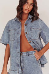 Ottawa Button Up Shirt Denim Blue