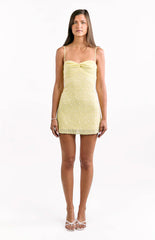Bailee Yellow Sequin Mini Dress