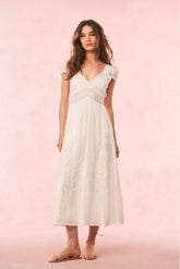 Suvi Cotton Midi Dress - White