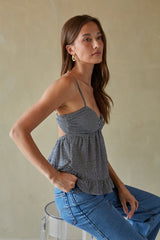 Piper Twist Front Gingham Top